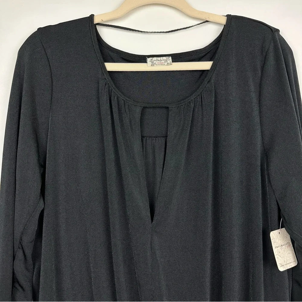 Free People New Kaya V Neck Keyhole Bodysuit Black Size XL - Picture 5 of 14